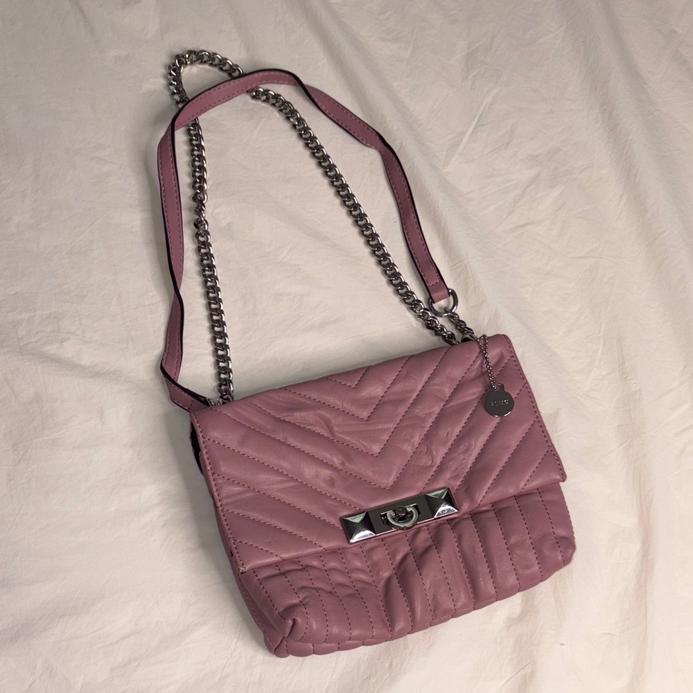 Pink Quilted Shoulder Bag